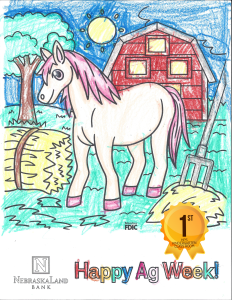 a coloring page of a pink horse with a pink main.